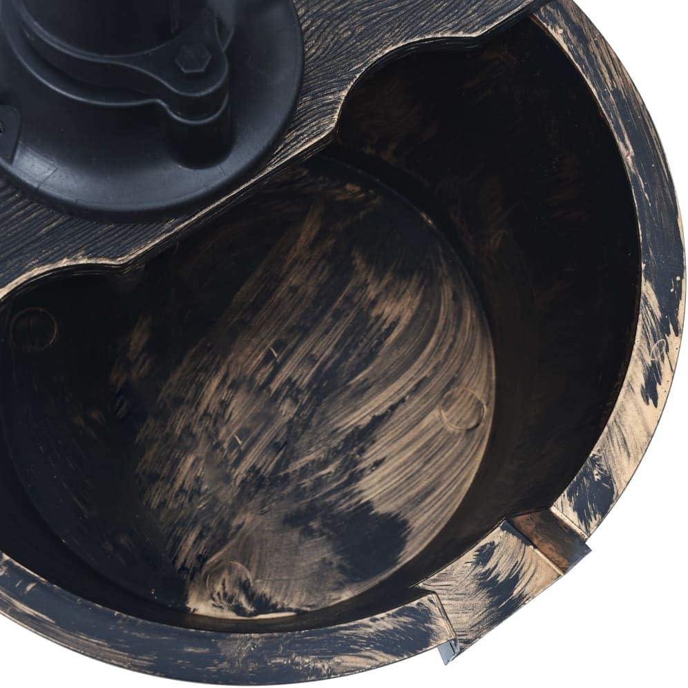 Vidaxl Rustic Garden Water Fountain, Bronze Colour - Outdoor Water Display with Barrel Design, Integrated Pump, Weather-Proof and Rust-Resistant, 29.5Cm Diameter X 45Cm Height image number 4