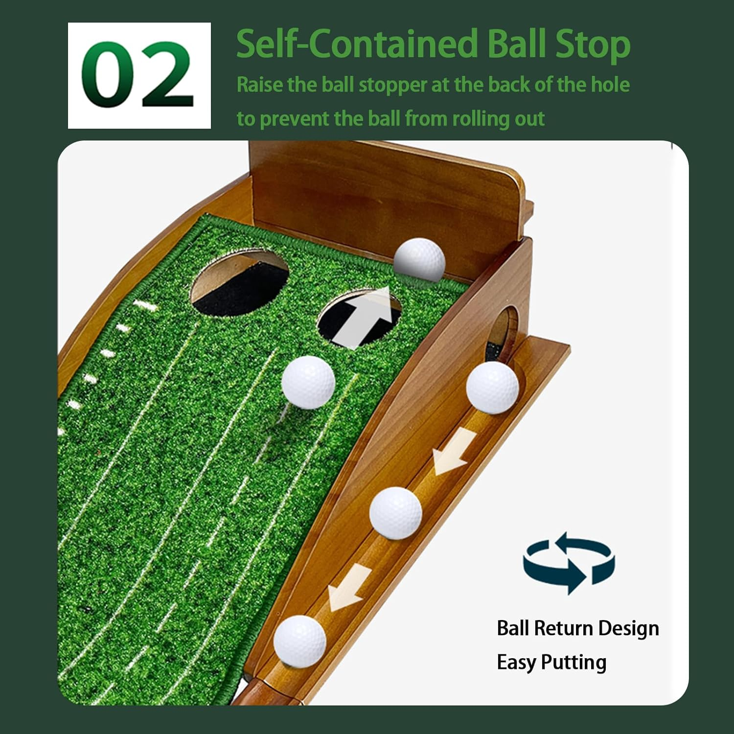 Putting Mat Indoor Golf, Wood Putting Mat, Golf Putting Mat, Putting Green Golf Mat, Golf Putting Mats for Men Playing Golf Game at Home or Office