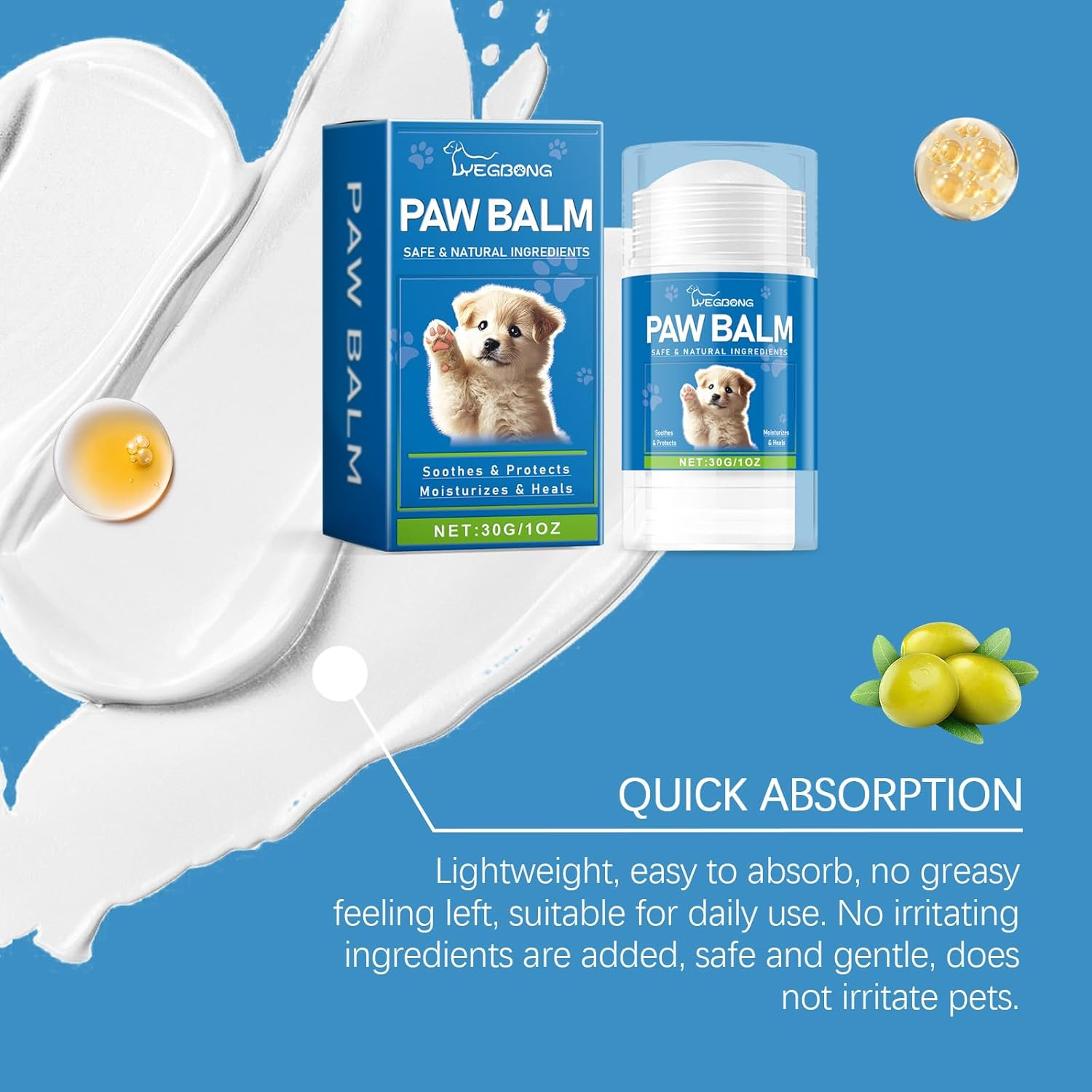 Pet Paw Balm, 30G, Quick-Absorbing Moisturising Cream for Dogs and Cats, Gentle Formula image number 6
