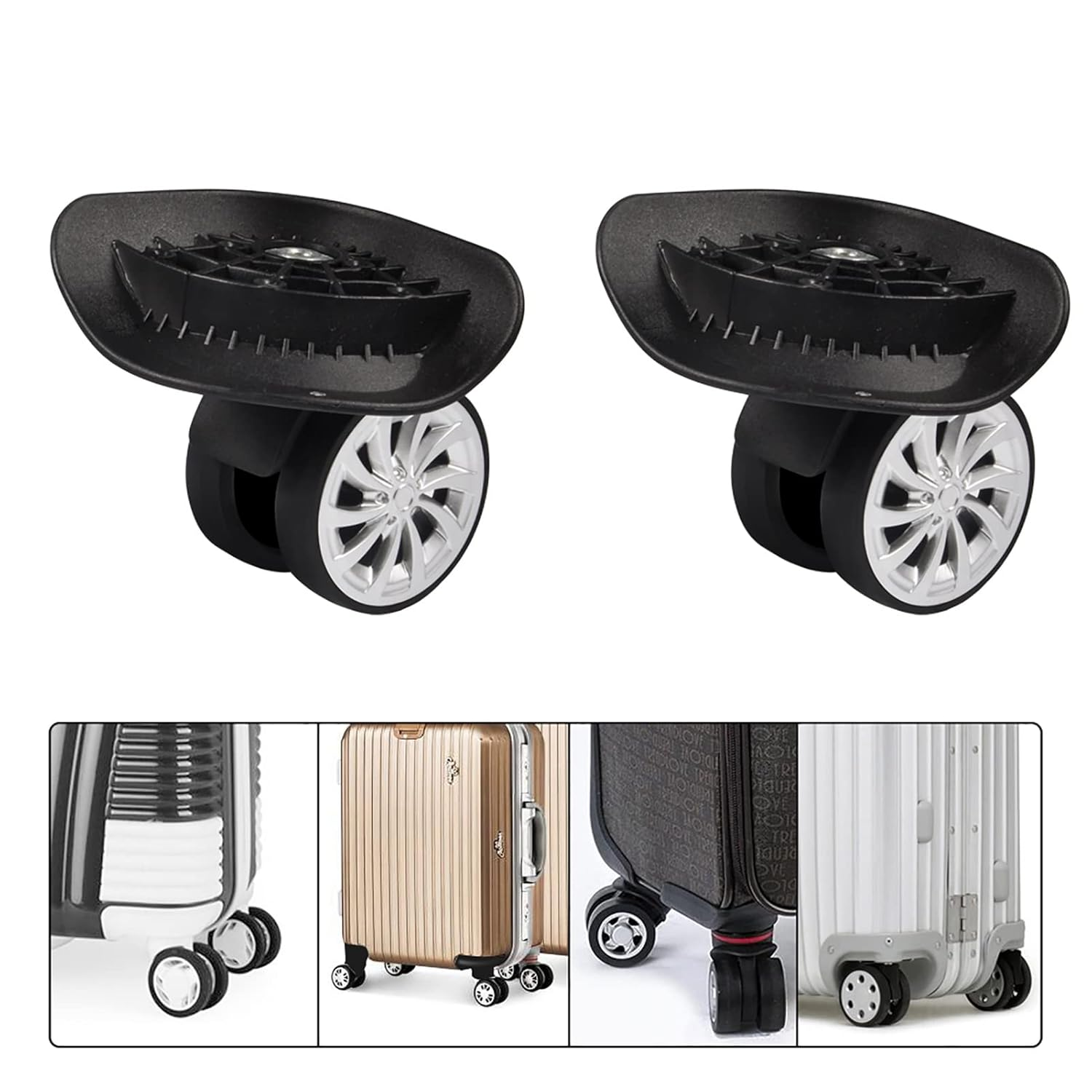 QANYEGN Durable Swivel Wheel Replacement Set, Nylon Travel Suitcase Wheels, Vientiane Wheel for Luggage, Travel Suitcase. image number 2