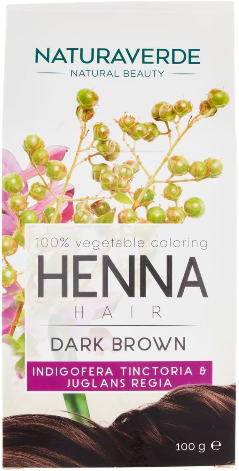 Naturaverde Henn&eacute; - Dark Brown, Hair Colour, Hair Colour, No Ammonia, Hair Colour, 100% Vegetable Professional Hair Colour, 100 G image number 5