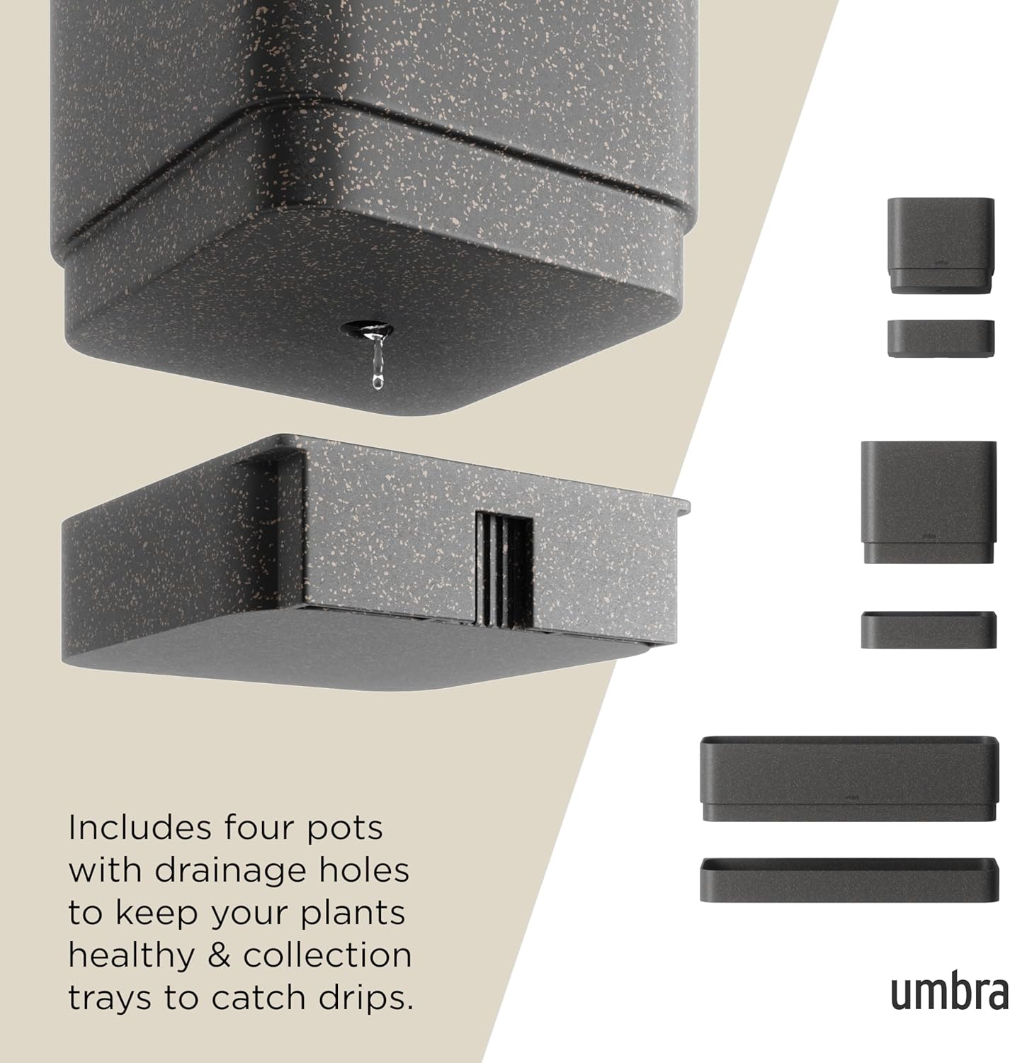 UMBRA Cubiko Wall Planter, Black image number 1