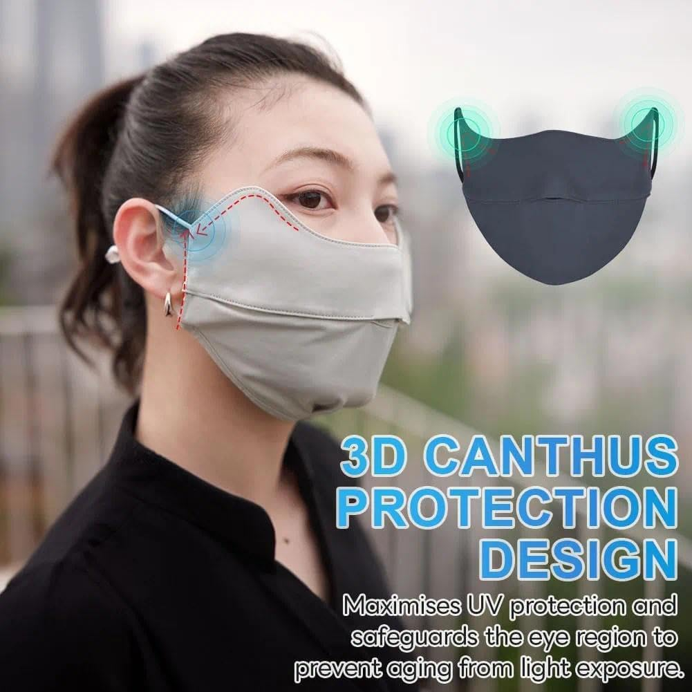 UPF 50+ Face Cover Mask Balaclavas Headwear, Breathable UV Sun Protective Face Shield, Washable Outdoor Sports Face Cover Grey image number 1