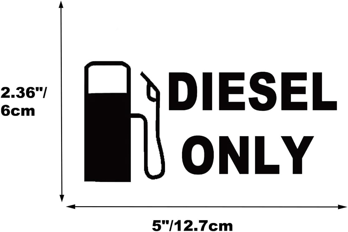 XTRAYXRAY Diesel ONLY Sticker Car Fuel Tank Cover Cap Warning Decal Window Bumper Decal Sticker Suitable for Cars, Trucks 5Inch(Black) - White image number 1
