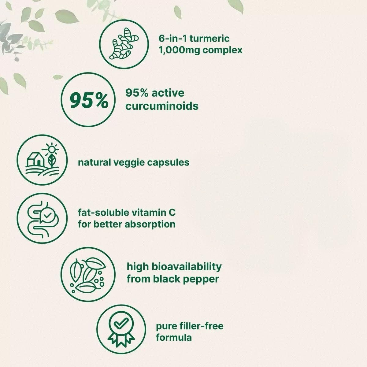 Turmeric Curcumin 1,000Mg with 95% Curcuminoids for Healthy Joint Support, 2 Pieces