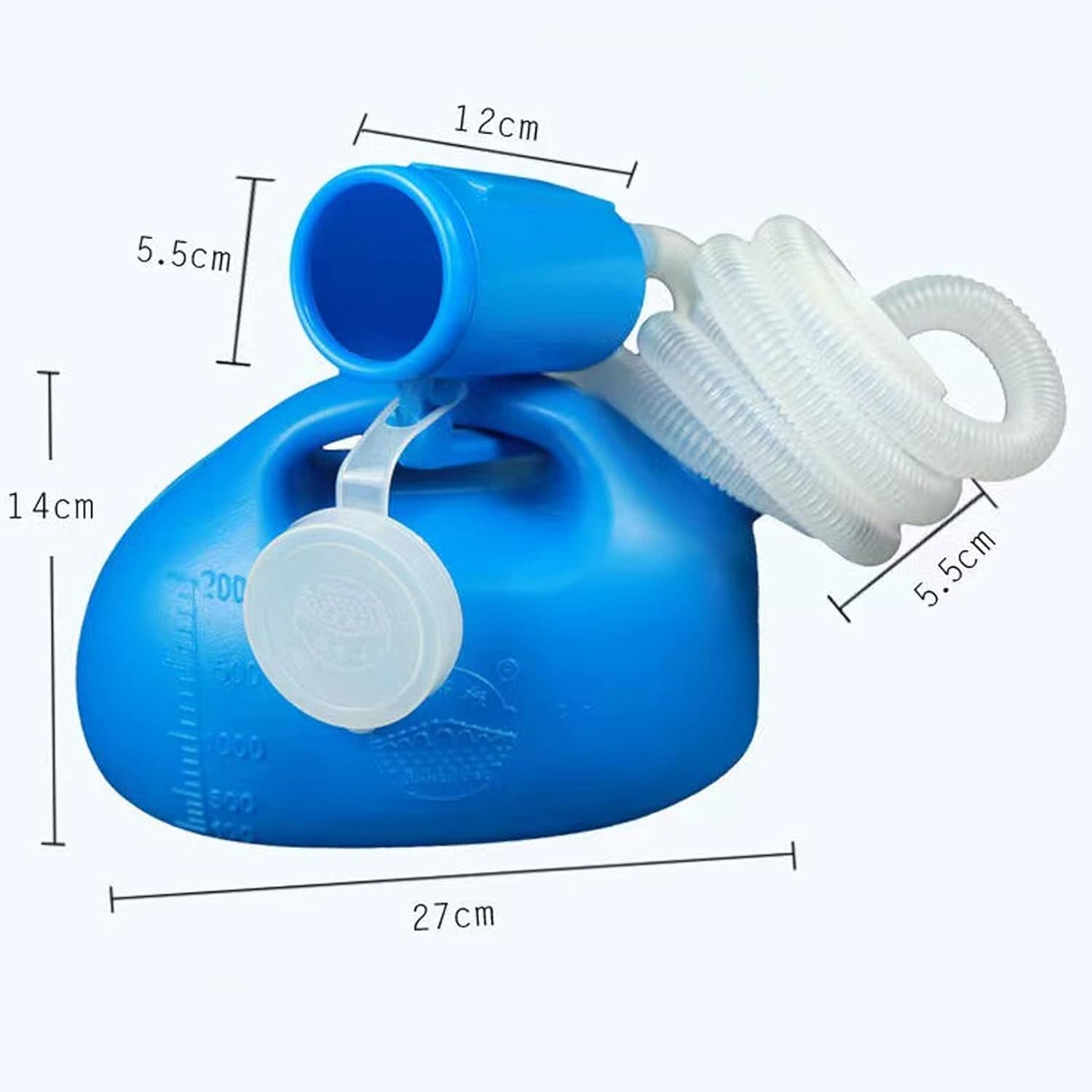 Jiawu Urinals for Men, 2000ML Plastic Pee Bottles for Men, Male Urine Bottle with Lid, Handle, Spill Proof, Long Tube, Male Urinals, Pee Container Men, Portable Urinal for Men, Elderly image number 2
