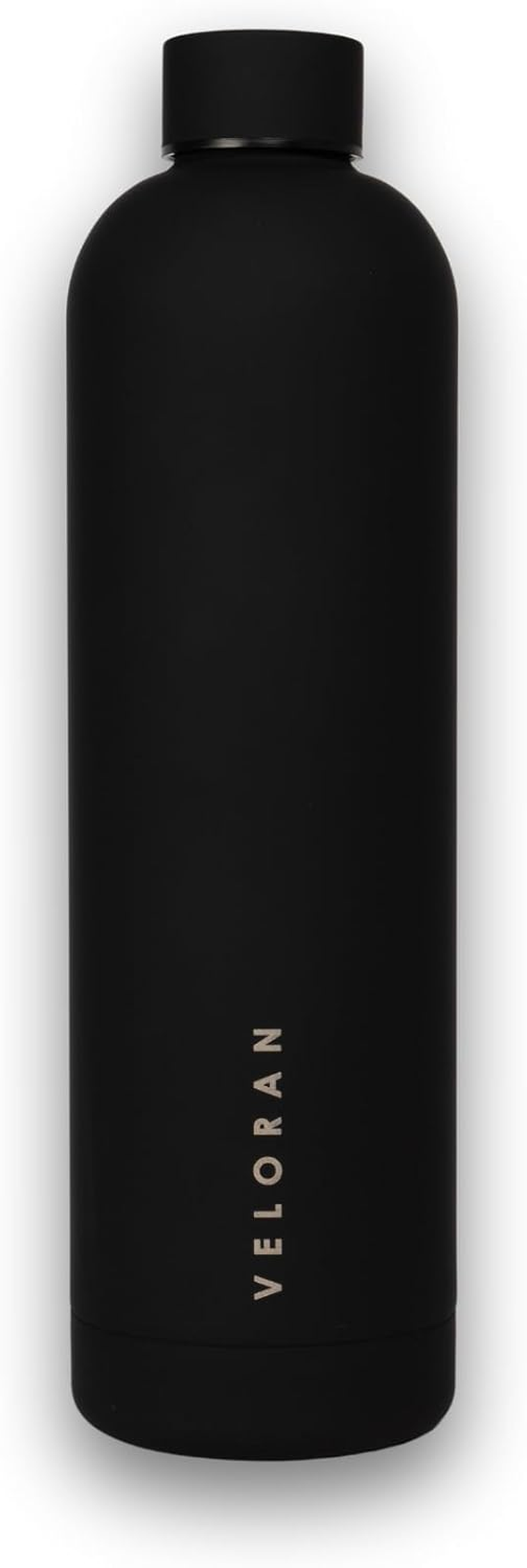 Veloran Insulated Stainless Steel Water Bottle - 1LT, Travel Mug with Handler, Keep Drinks Hot or Cold (Black)