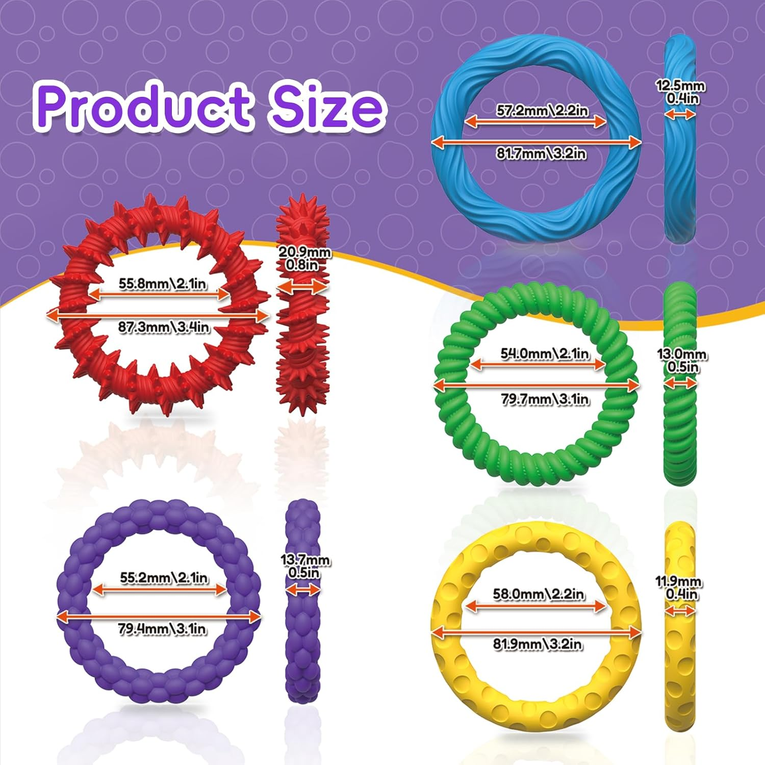 5Pcs Stretchy Sensory Fidget Bracelet Toy for Kids - Chewable Quite Fidget for Autism, ADHD, Anxiety Relief, Special Needs, Classroom Prizes, Calm down Toy for Toddler,Birthday Gift Party Favors image number 1
