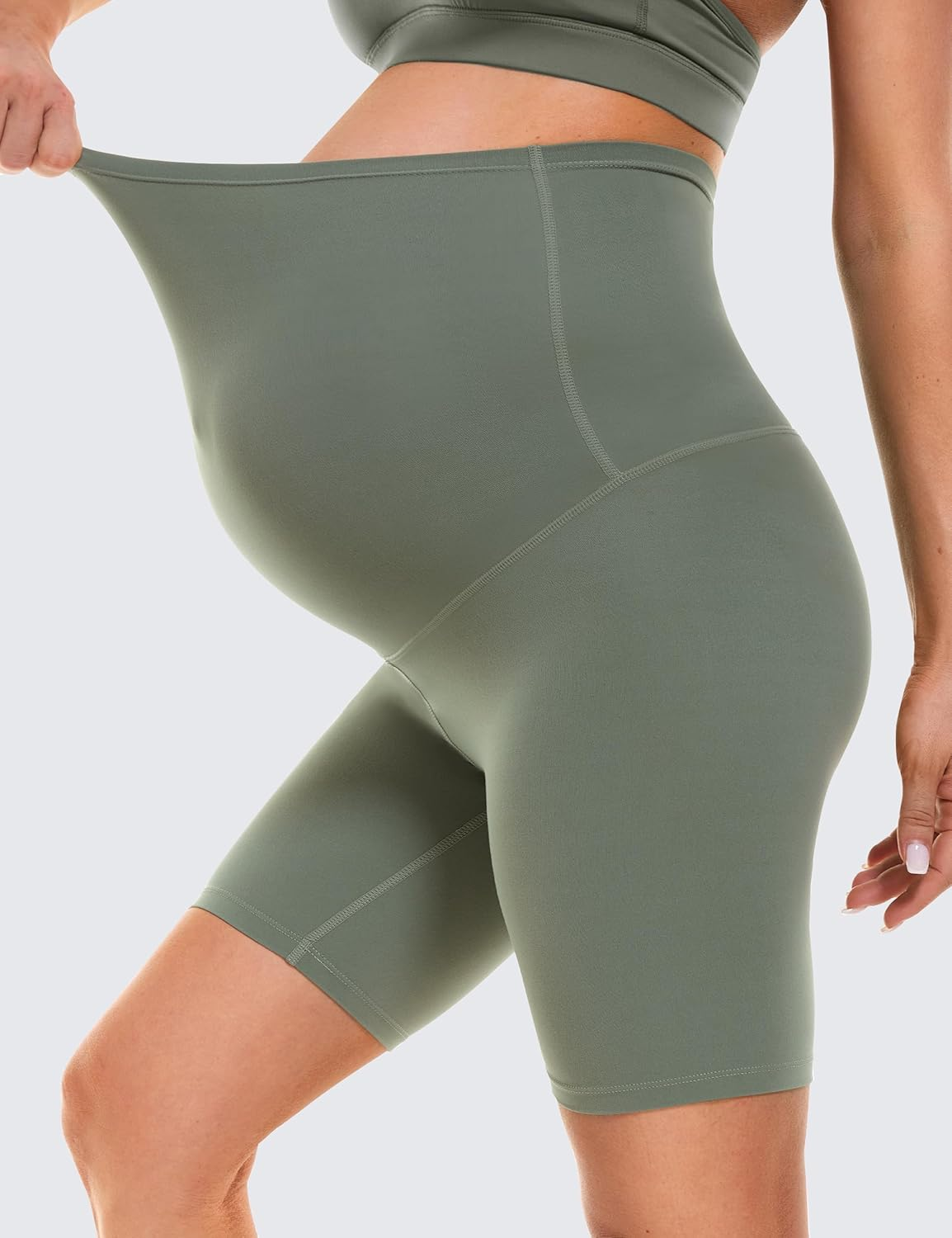 BAYDI Clouduxi Maternity Shorts over Bump - 6" Biker Shorts Women Workout Pregnancy Leggings