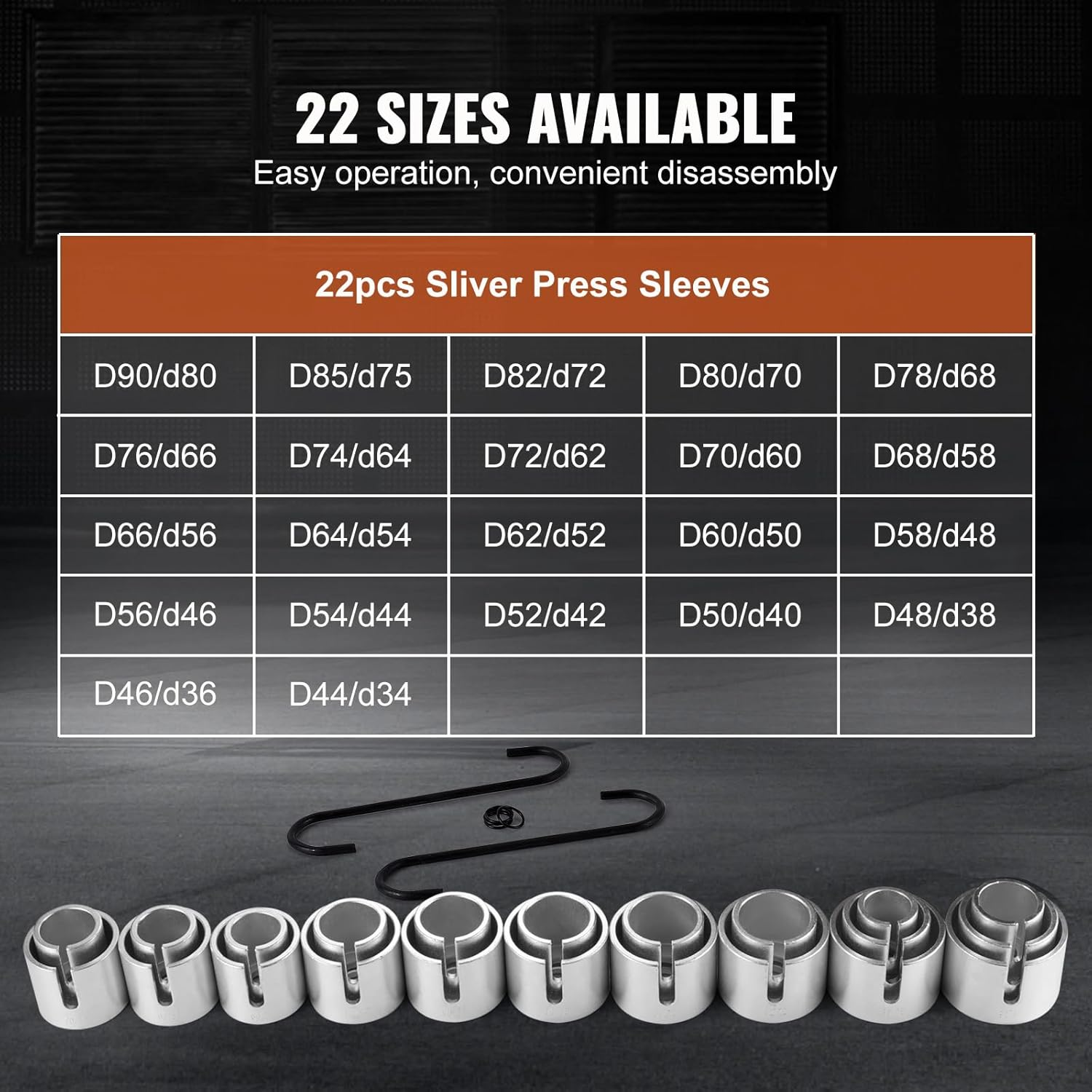 VEVOR 27 PCS Pull and Press Sleeve Kit, 45# Steel Removal Installation Bushes Bearings Tool Kit, Bush Removal Insertion Sleeve Tool Set Works on Most Cars and LCV, HGV Engines