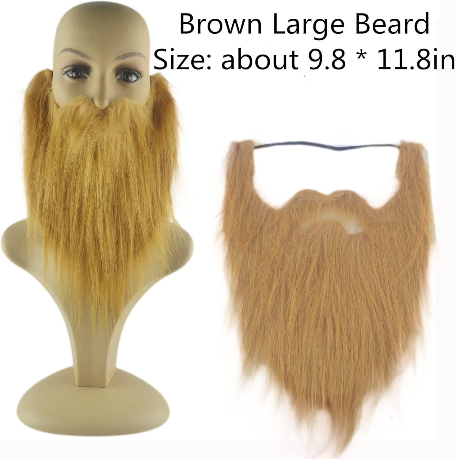 LXLUOO Santa Claus Beard Simulation Beard Beard, Large Beard Pirate Beard Props,Fake Beards Funny Fake Mustache Fake Whisker for Costume Halloween Party Supplies, 3Pcs(Brown+Black+Gray)