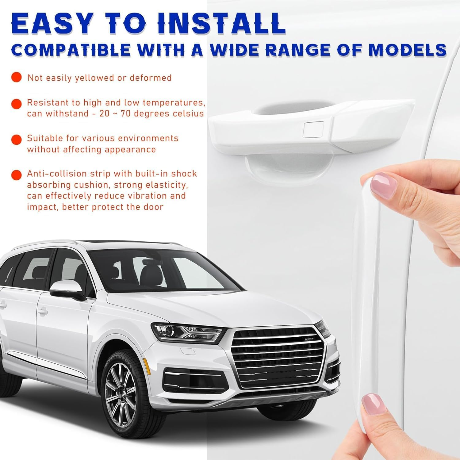 THJOPOKEEL 8-Piece Invisible High Transparent Door Edge Protective Cover General Motors and Home Bumper Protectors All-Round Scratch Resistance (Transparent) image number 5