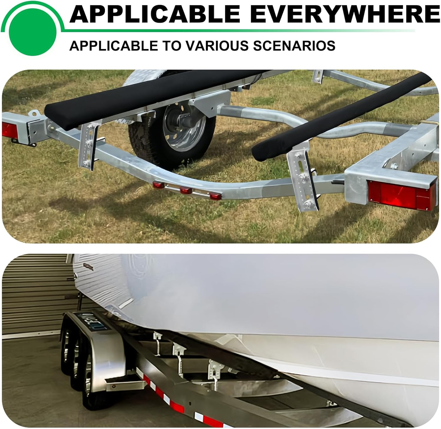 8" Boat Trailer Bunk Brackets Kit Heavy Duty, Galvanized Swivel Top Bunk Bracket Kit for Boat Trailer Crossmember 1.5X3, 2X3, 3X3 Silver 4 Pack image number 4