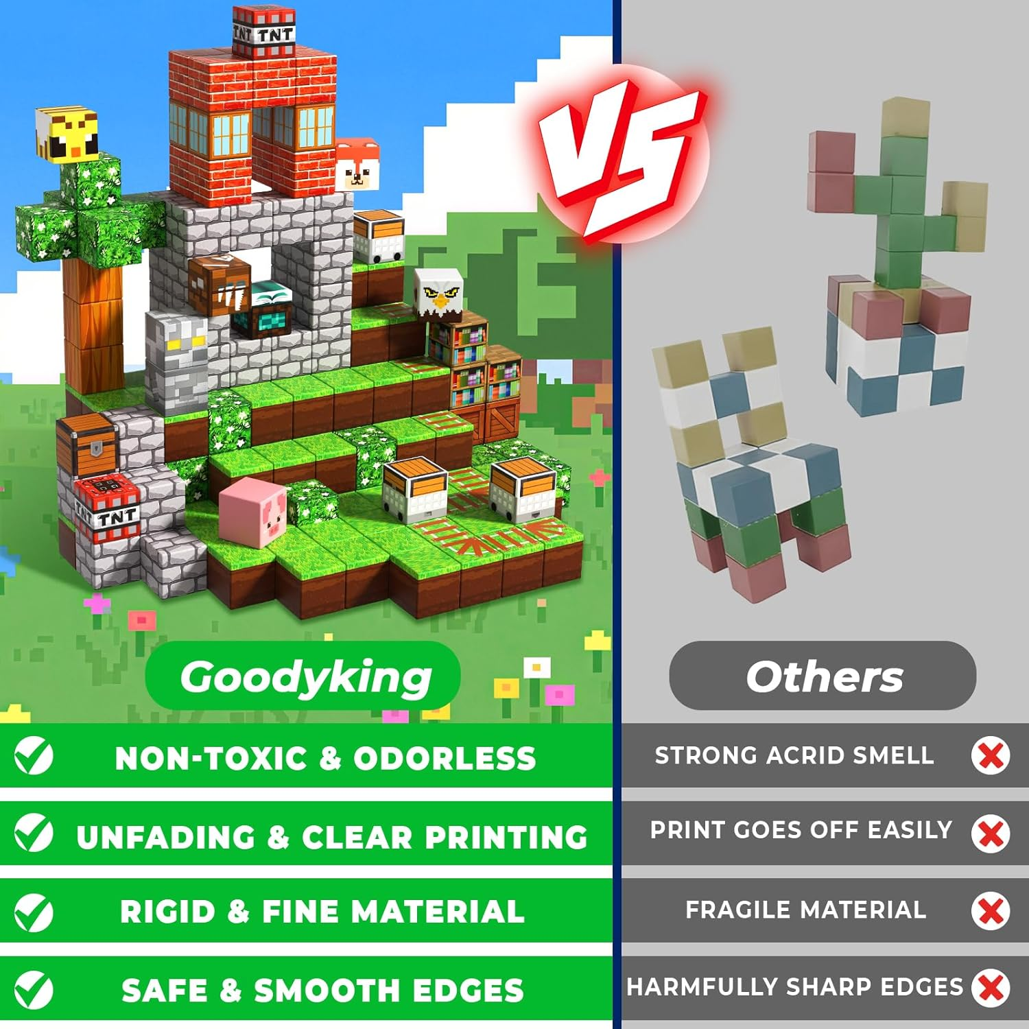 200PCS Magnetic Blocks - Forest Magnetic Building Blocks, Stacking Magnets for Kids, Strong Magnets, Sensory Toy for STEM Learning Toys for Kids 3+ Boys and Girls Christmas Birthday Creative Gifts image number 1