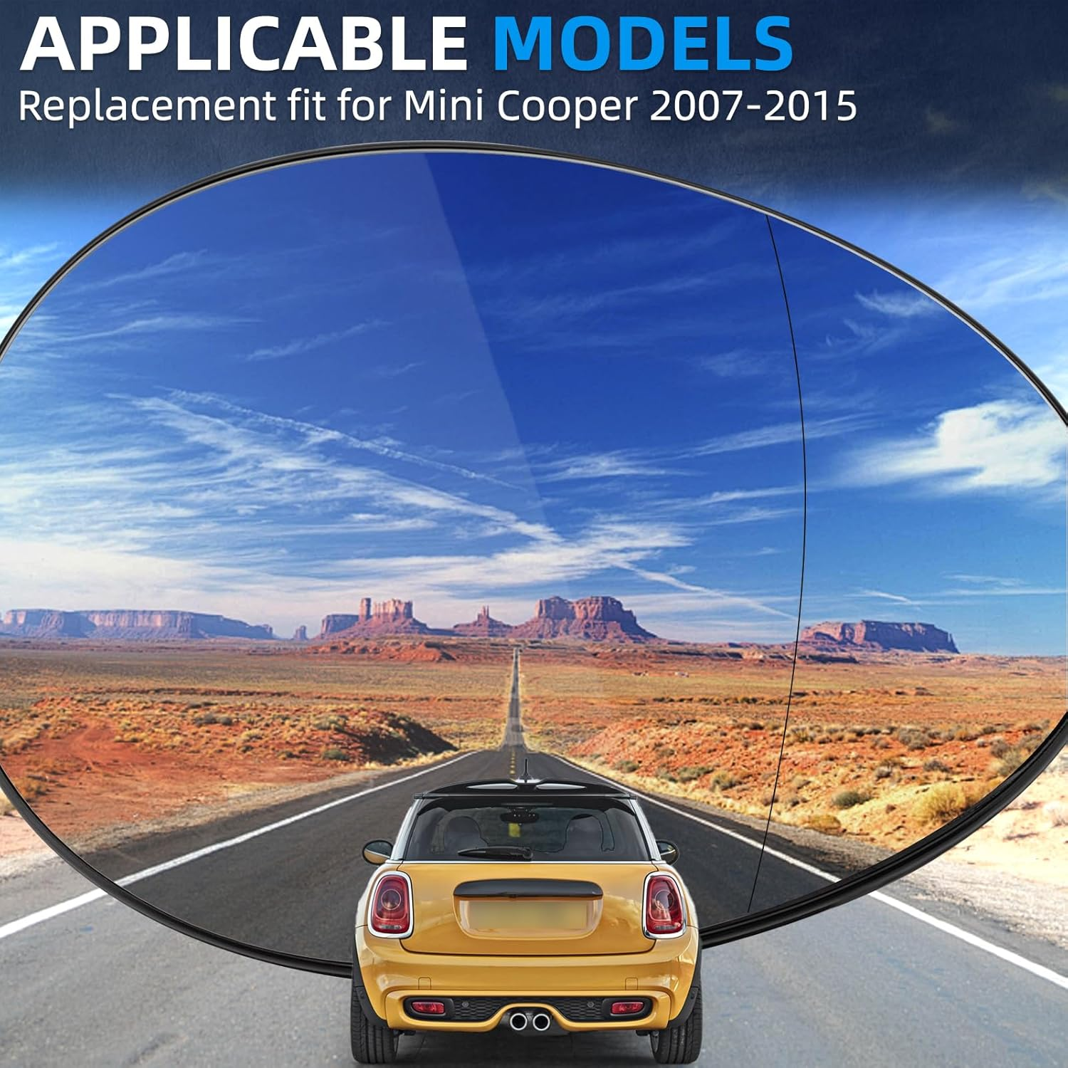 Right Side Mirror Replacement for Mini Cooper 2007 2008 2009 2010 2011 2012 2013 2014 2015 - Right Side Mirror Glass, Rear View Mirrors Glass with Power Heated image number 5