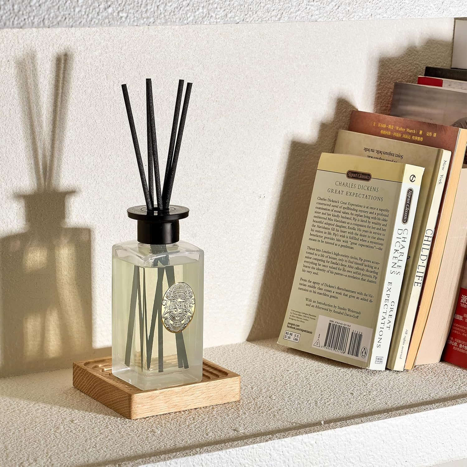 M&SENSE 6.3 Oz Large Reed Diffuser Set,Creamy Vanilla Scent Oil Diffuser with Sticks,Bedroom Bathroom Living Room Decor image number 5