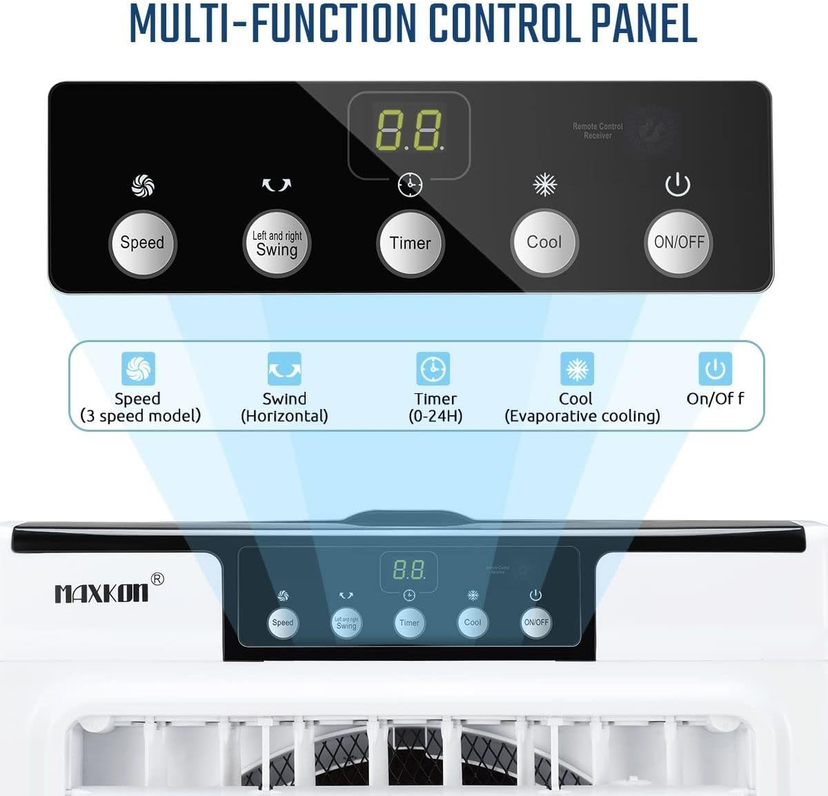 Maxkon 45L Industrial Evaporative Air Cooler Portable Air Conditioner Fan Humidifier image number 3