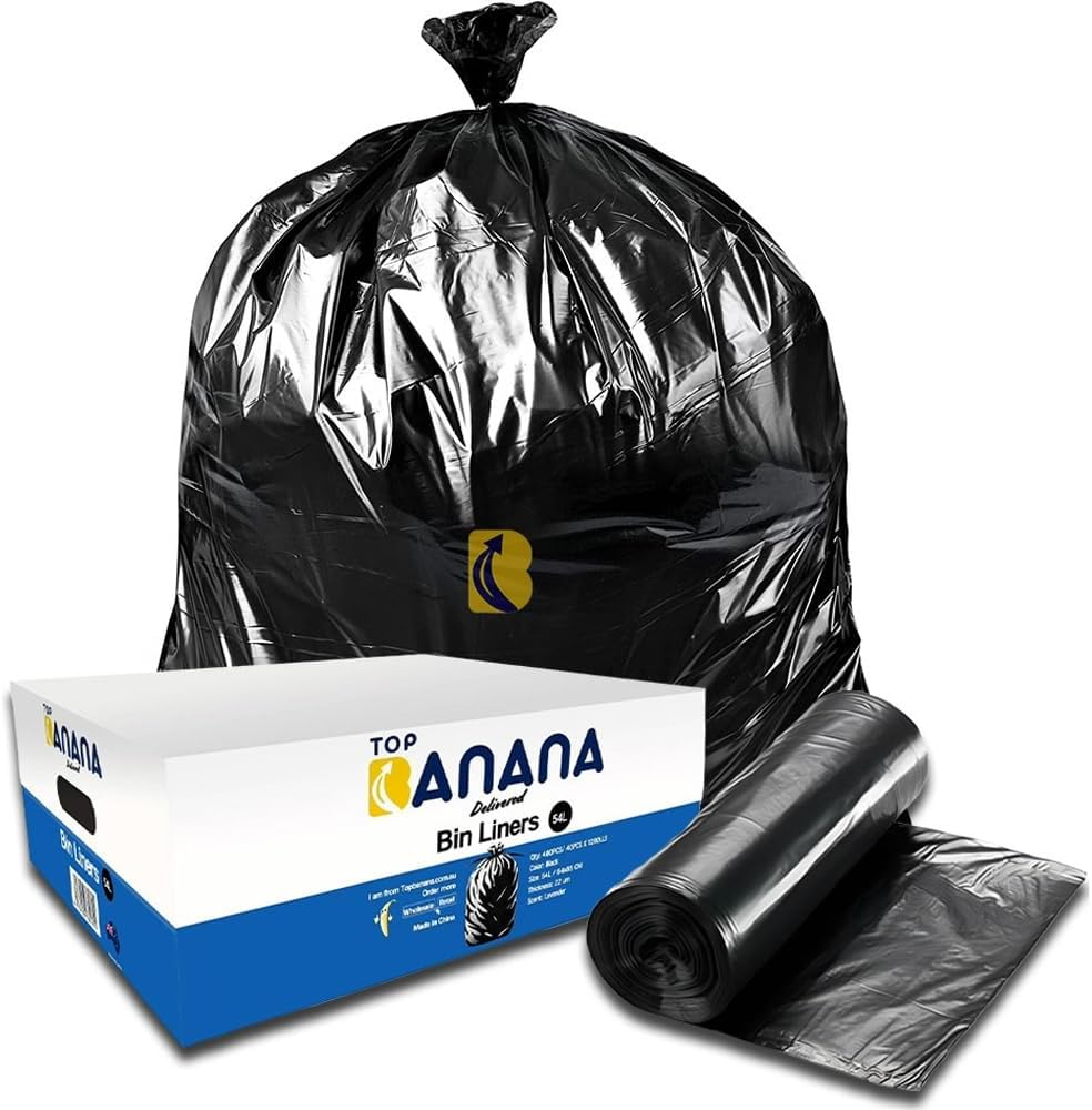 Garbage Bags 54L Carton of 480 - Topbanana Black Rubbish Bin Liners 64Cm X 85Cm - 22 Um Medium Thickness - Lavender Scented Waste Bags for Offices, Commercial Spaces, Household & Cleaning image number 5