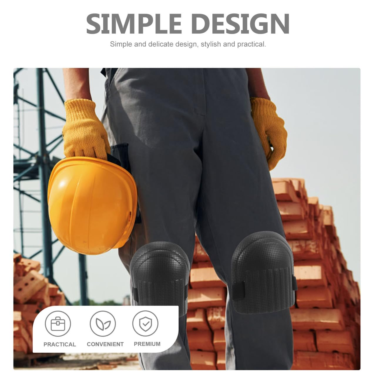 Yardwe 2Pcs Gardening Kneeler Knee Brace for Men Knee Pads for Cleaning Floors for Women Knee Guards Womens Knee Pads Kneepads Knee Pad for Daily Use Knee Support Black Eva image number 2