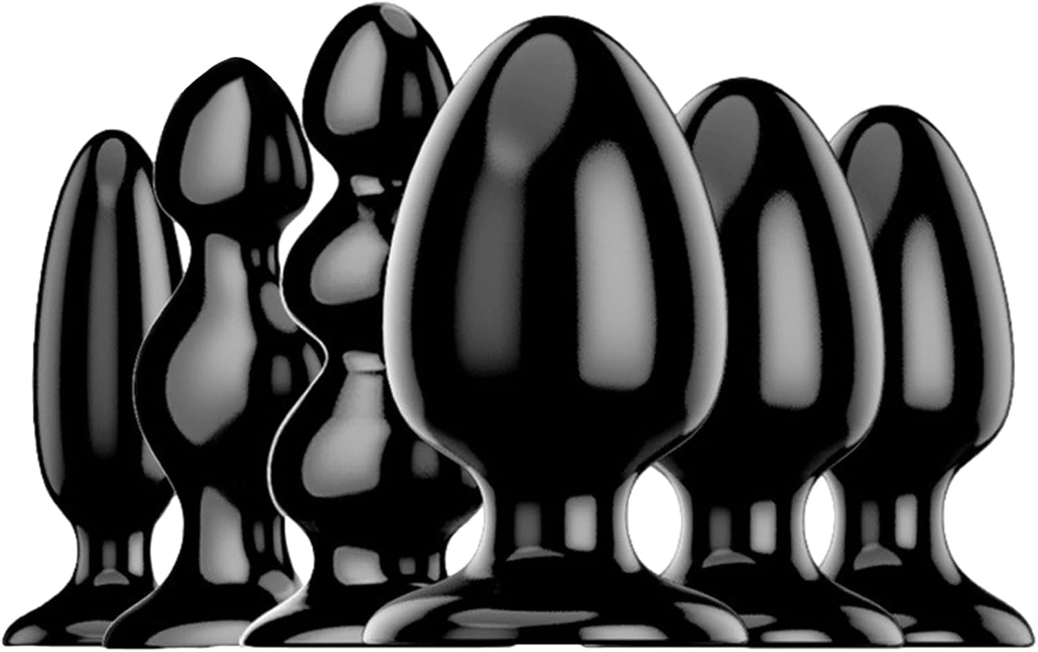 Anal Butt Plug Trainer Anal Plugs Beginners Starter for Women and Men Prostate Massage Anal Dildo Beads Plugs Trainer S M L XL XXL XXXL with Flared Base Suction Cup Adult Sex Toy (Large)