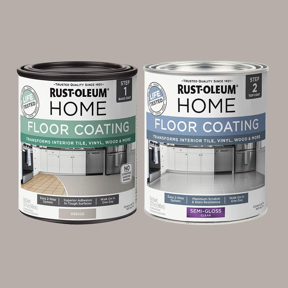 Rust-Oleum 367602 Home Interior Floor Coating Kit, Semi-Gloss Greige image number 3