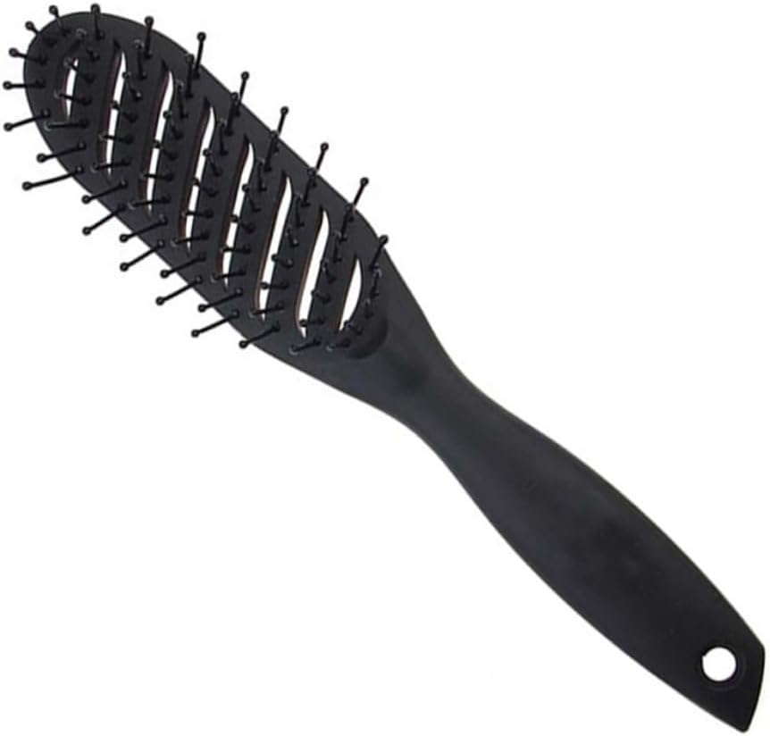 1Pc Curved Massage Comb Lightweight Plastic Hairdressing Styling Tool for Women Portable Black Comb for Care and Styling for Ladies image number 3