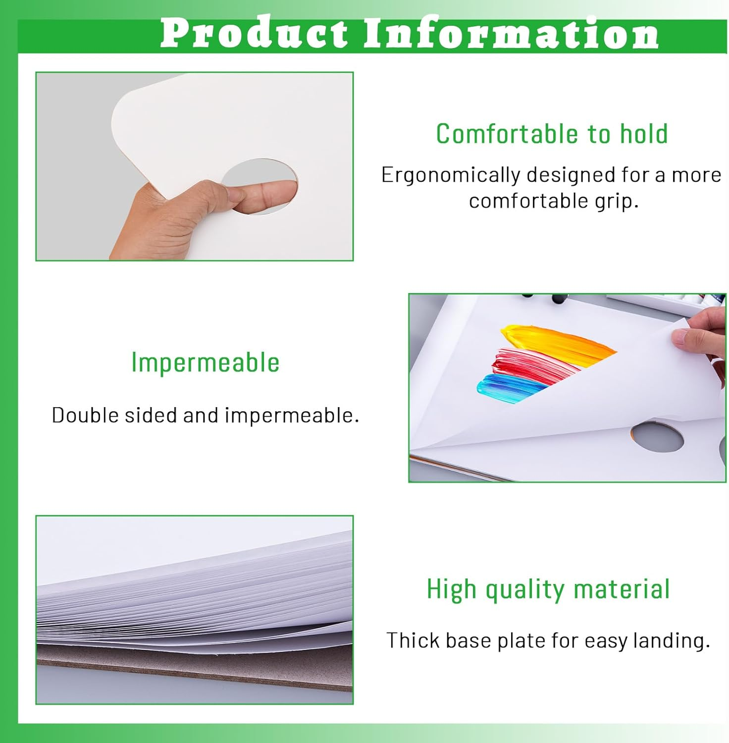 ASTIMESA 36 Sheets Tear off Palette Paper Pad with Thumb Hole, 9 X 12 Inch Disposable White Paint Palette Paper, Artist Painting Mixing Palette Paper for Oil Acrylic Watercolor (A4) image number 2