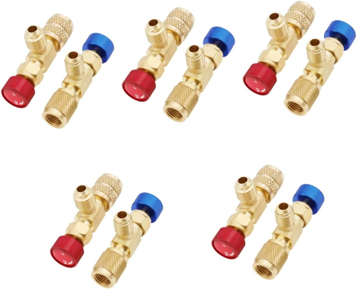 Iplusmile 4Pcs Refrigerant Charging Valve Safety Valve for Air Conditioning Copper Material for Refrigerator Charge