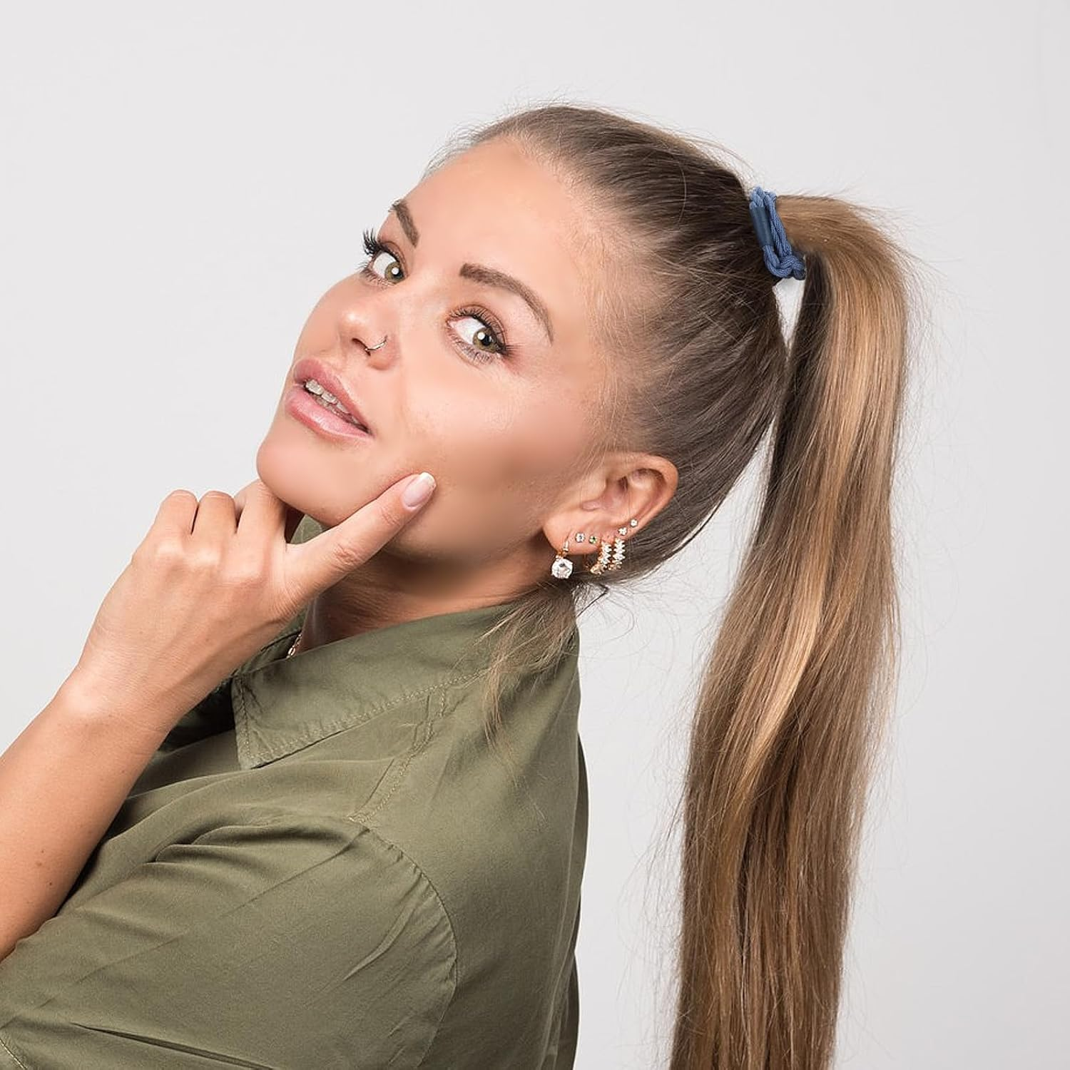 Boho Hair Ties, 48 Pcs Elastic Hair Ties No Damage Ponytail Holders Cute Hair Tie Bracelets for Women Boho Hair Accessories Nylon Hair Ties Soft Colorful Hair Ties for Thick Hair Thin Hair and Long image number 2