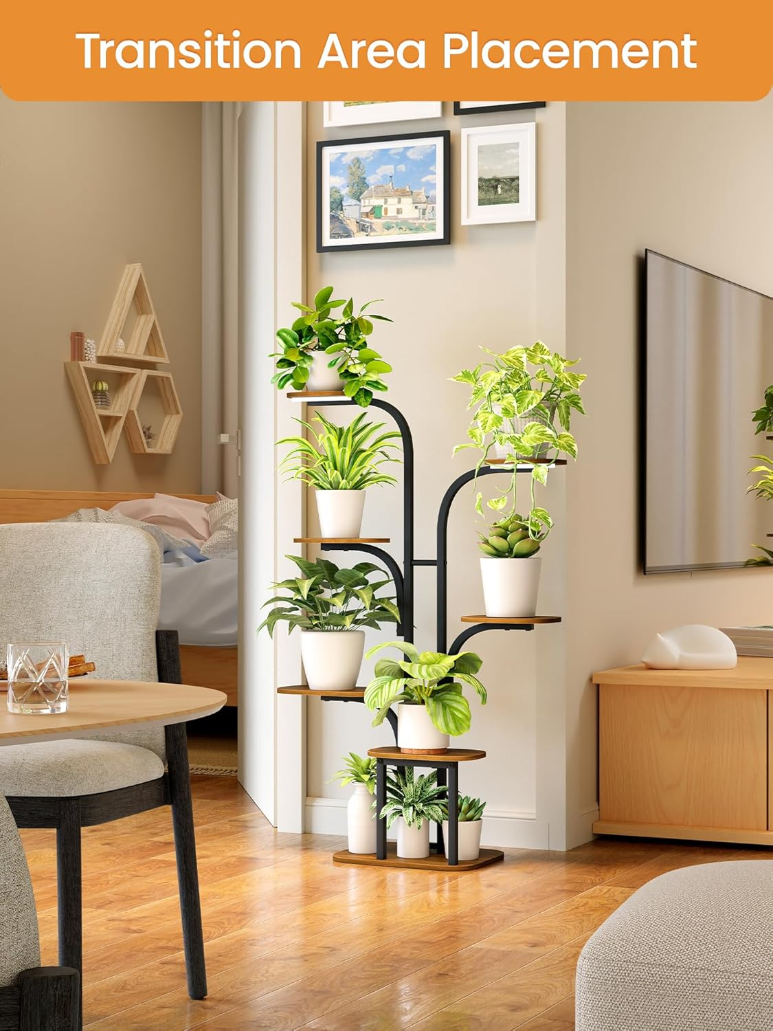 Plant Stand Indoor with Grow Lights &ndash; 120Cm 7 Tiered Metal Shelf Small Corner Rack for Multiple Succulent Herb Pot Display image number 2