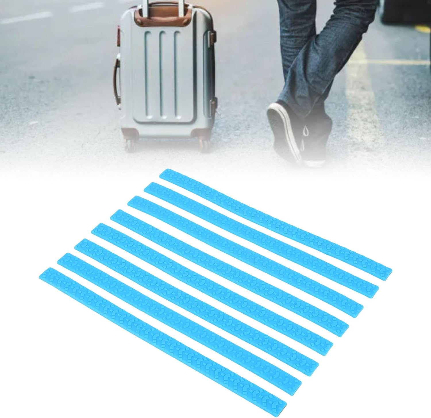 Dpofirs Silicone Luggage Wheel Protector Covers, 8Pcs Suitcase Wheels Protectors Replacement Noise Reduction, Ideal for Most Luggage and Household Chairs (Blue) image number 2