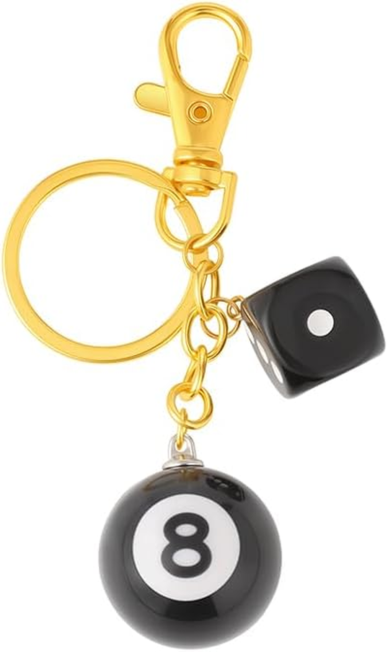 Dhdfisd Twist Knot Clasp Keychain 8 Ball Dice Keychain Bag Purse Handbag Charms Fashion Accessory Heavy Duty Snap Hook