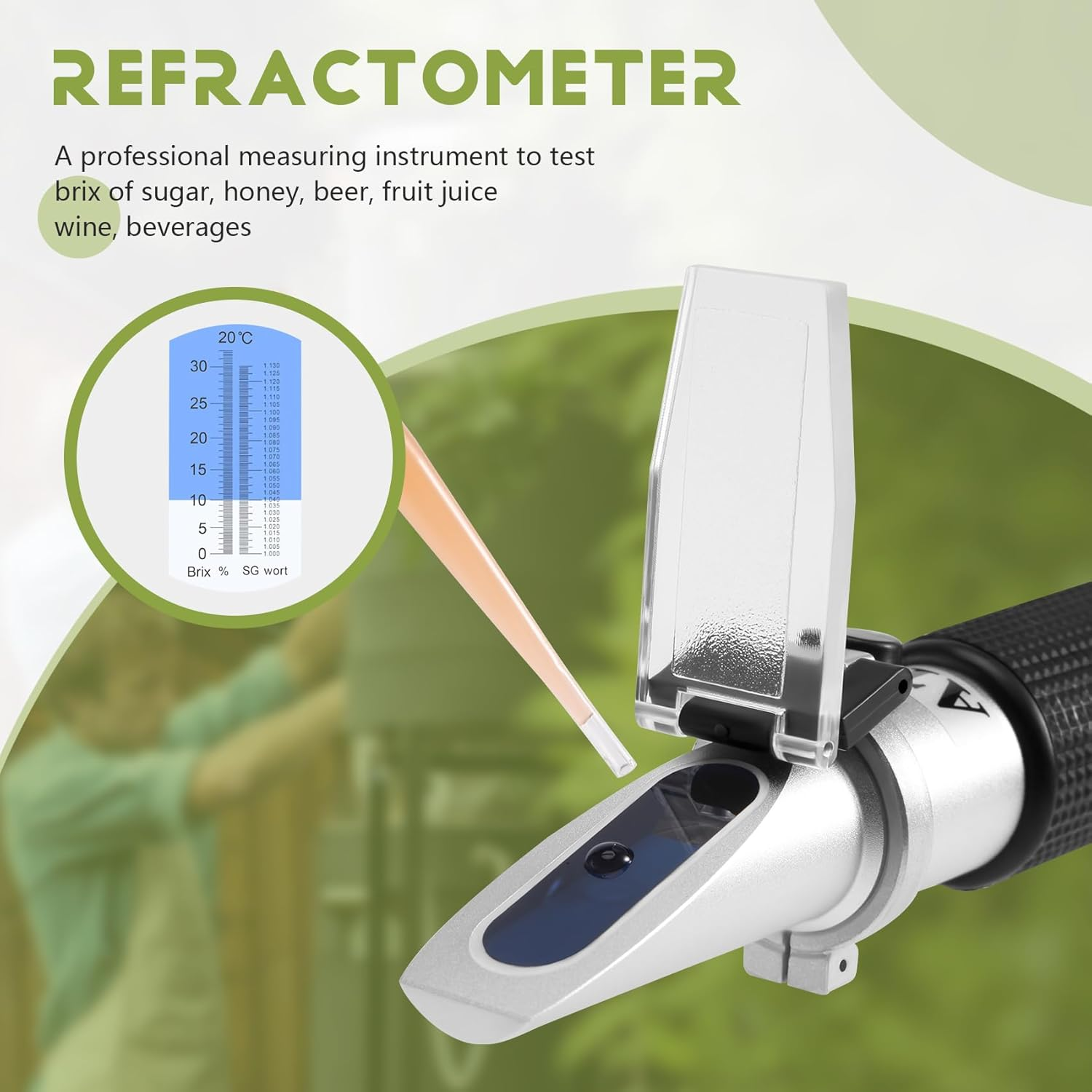 RESFNSE Refractometer with ATC Dual Scale Specific & Hydrometer in Wine Making and Beer Brewing Homebrew Kit image number 6