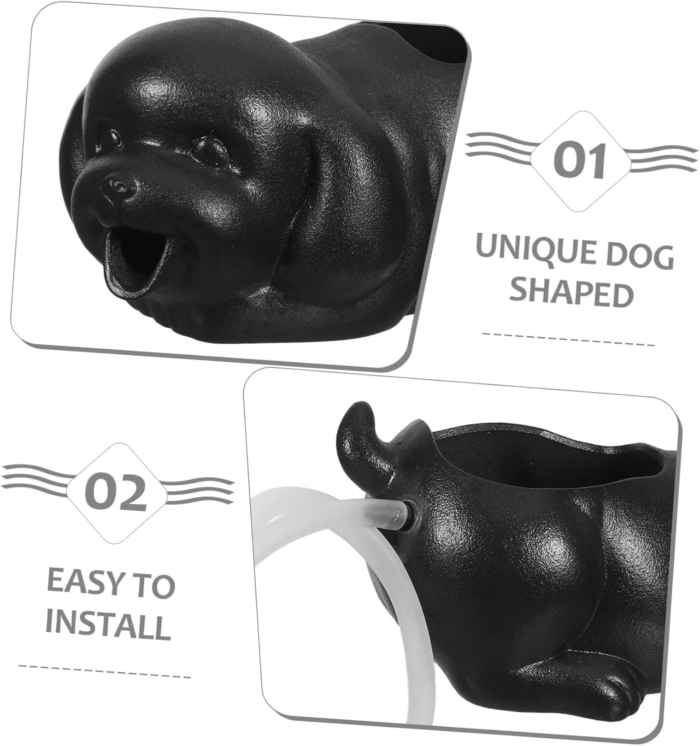 TIDTALEO Ceramic Dog Fountain Spitter Waterfall Jar for Outdoor Garden Decor Interactive Aquarium Fish Tank Accessory Unique Puppy Statue Water Feature image number 6