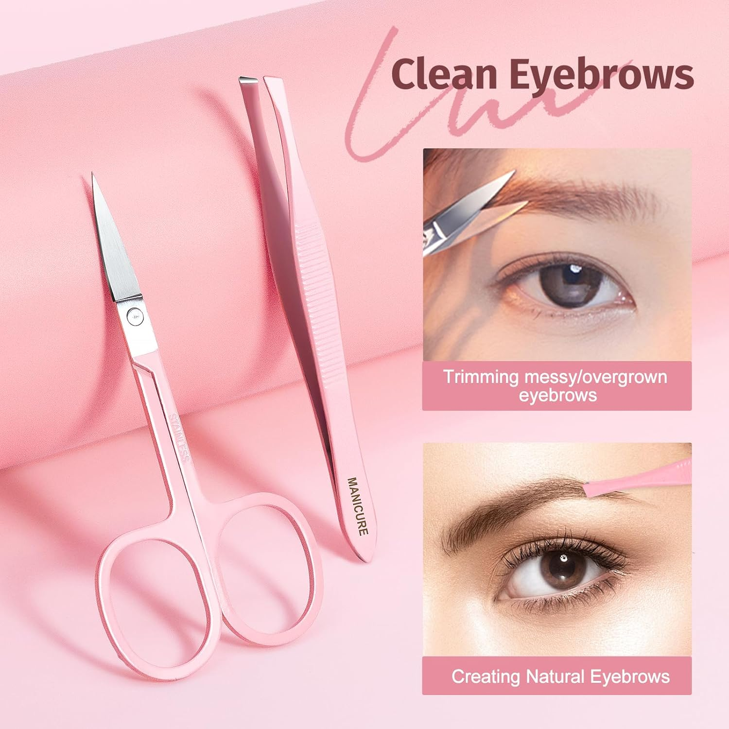 Nail Kit, 13-In-1 Professional Manicure and Pedicure Set with Nail Clippers, Nail Clippers Set Cuticle Trimmer, Facial Care Tools（Pink) image number 1