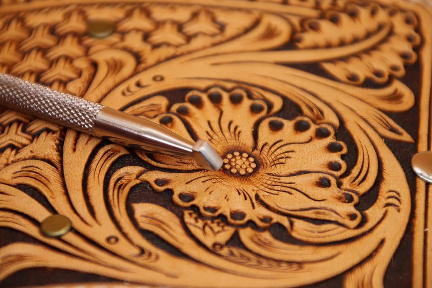 Smooth Angle Beveler Leather Stamping Tool Beveling Set 4Pcs Undercut Beveler Stamps 304 Stainless Steel Carving DIY Leathercrafts Kit image number 1