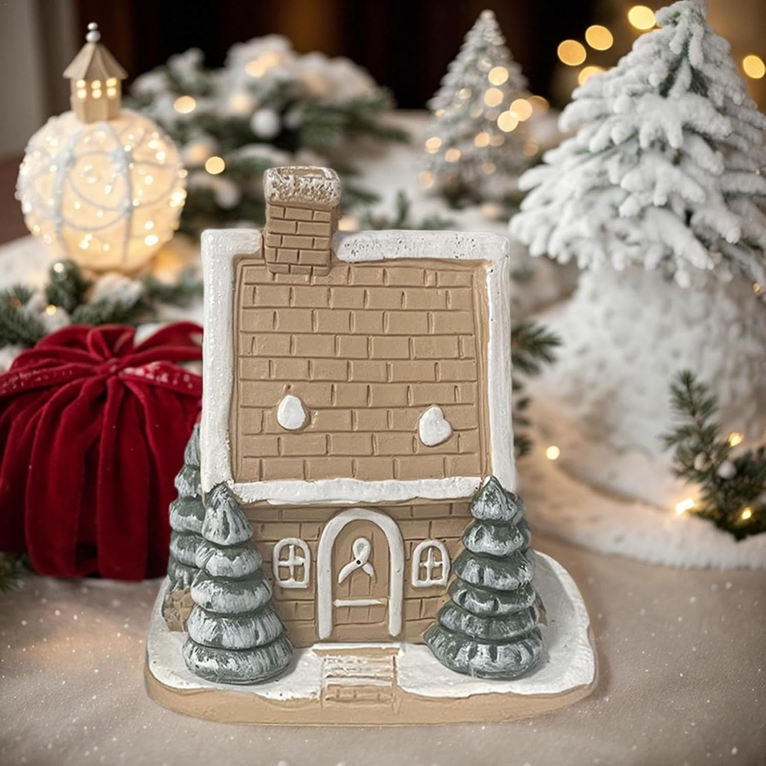 Home Shape Incense Burner, Log Cabin Incense Burner | Christmas Cabin Incense Burner Chimney House Camping Incense - Living Room Incense Coil Burner for Camping Incense image number 1