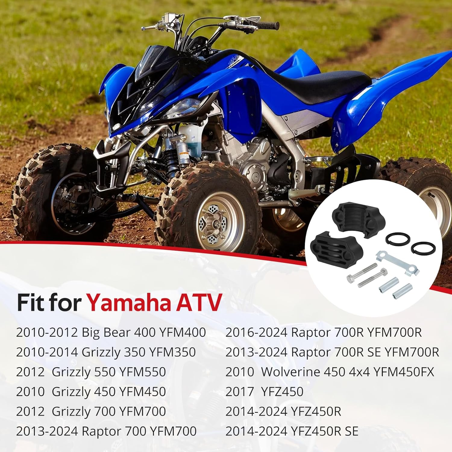 JAVIK Steering Stem Bushing Seal Rebuild Kit Fit for Yamaha YFZ450 Big Bear 400 YFM400 Wolverine 450 Grizzly 550 350 450 700 Raptor 700, OEM# 93112-31800-00 image number 6