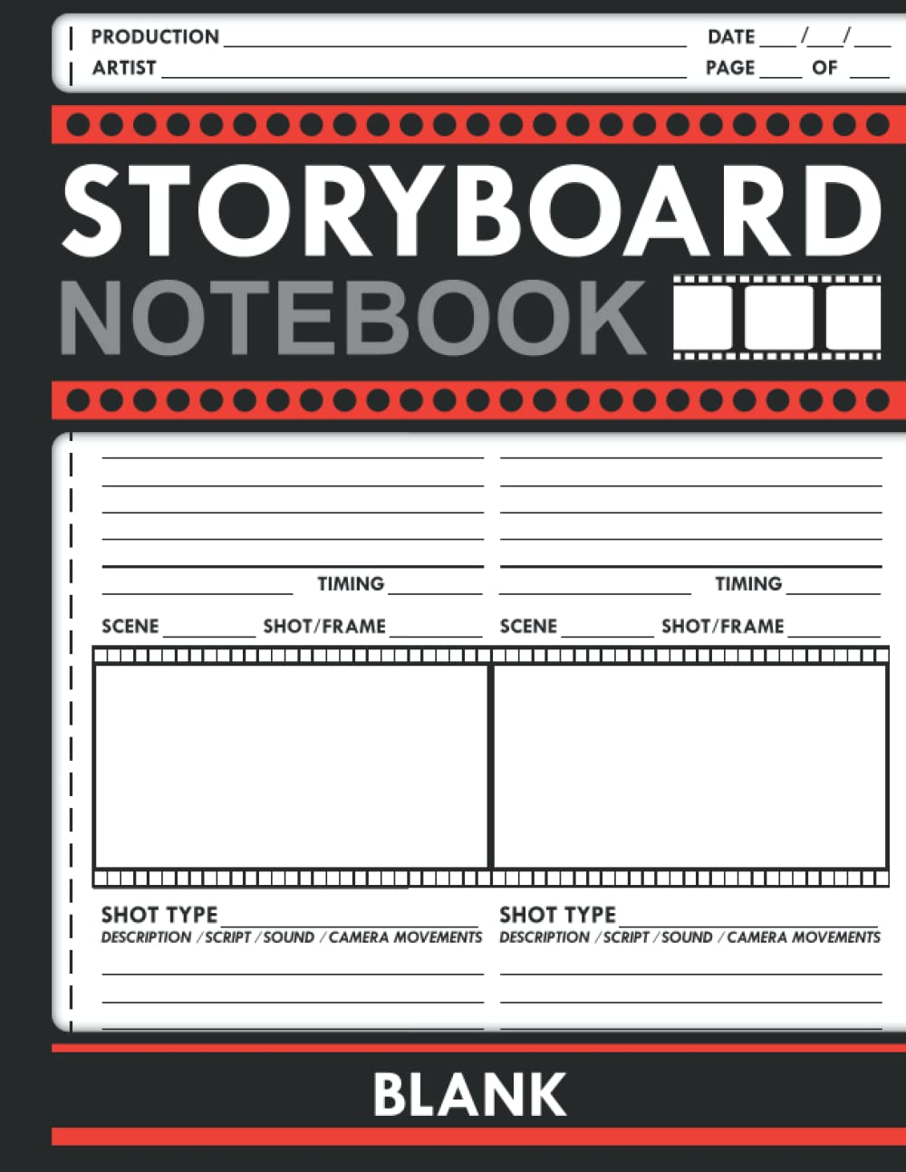 Storyboard Notebook Blank: 16:9 Thumbnail Template | Pages Layout with 4 Frames | Story Book Paper for Storyboarding Screenwriting | Gift Idea for Comic Film Creators Screenwriter