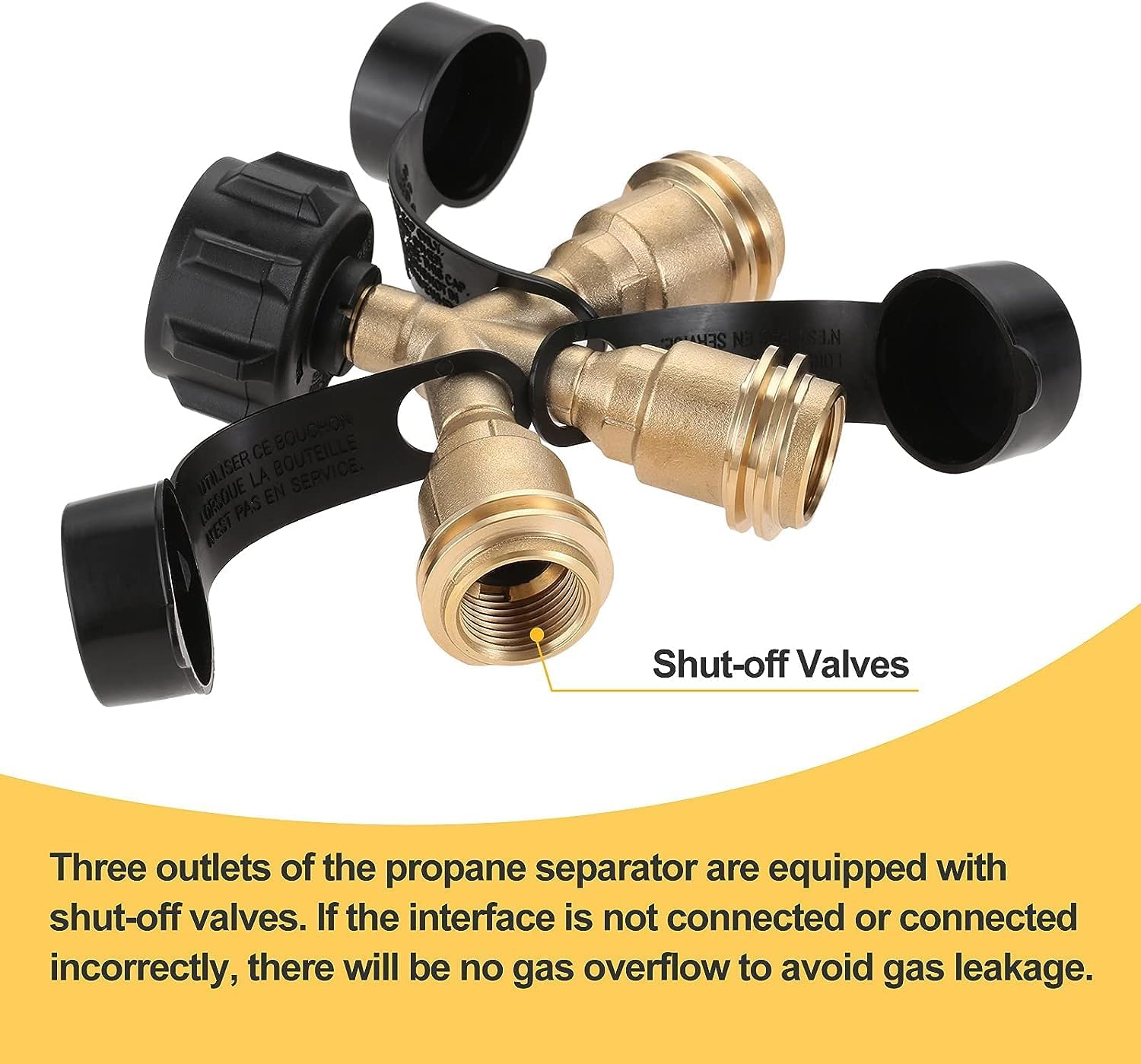 Mtsooning Propone Splitter, Propane Tank 3 Y Splitter Adapter, 3 Way Propone Gas Splitter for Camping Stoves, BBQ Grills, RV Camper