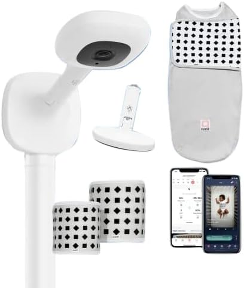 Nanit V2 Pro Baby Monitor & Floor Stand - Smart Wi-Fi Baby Monitor, Contact-Free Breathing & Sleep Tracking Monitor, 1080P HD Night Vision Camera,Ios and Android Compatible, AU Plug, White