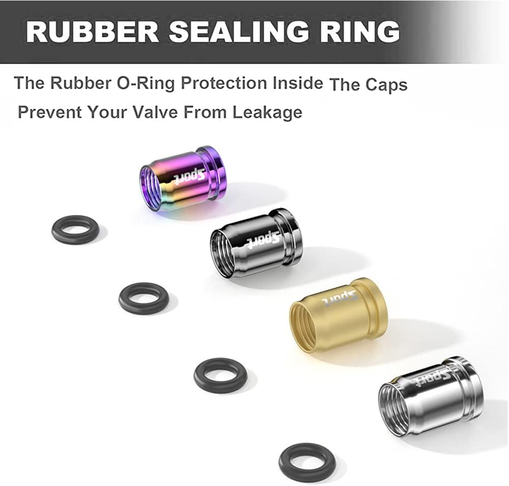 Dsycar 8 Pack Locking Tire Valve Stem Caps Auto Wheel Tyre Air Stems Cover with Rubber Seal, Anti-Theft Aluminum Valve Stem Caps Fits Cars, Motorcycles, Bicycles, Lock Tight Fit (8 Pack Bullet/Black) image number 5