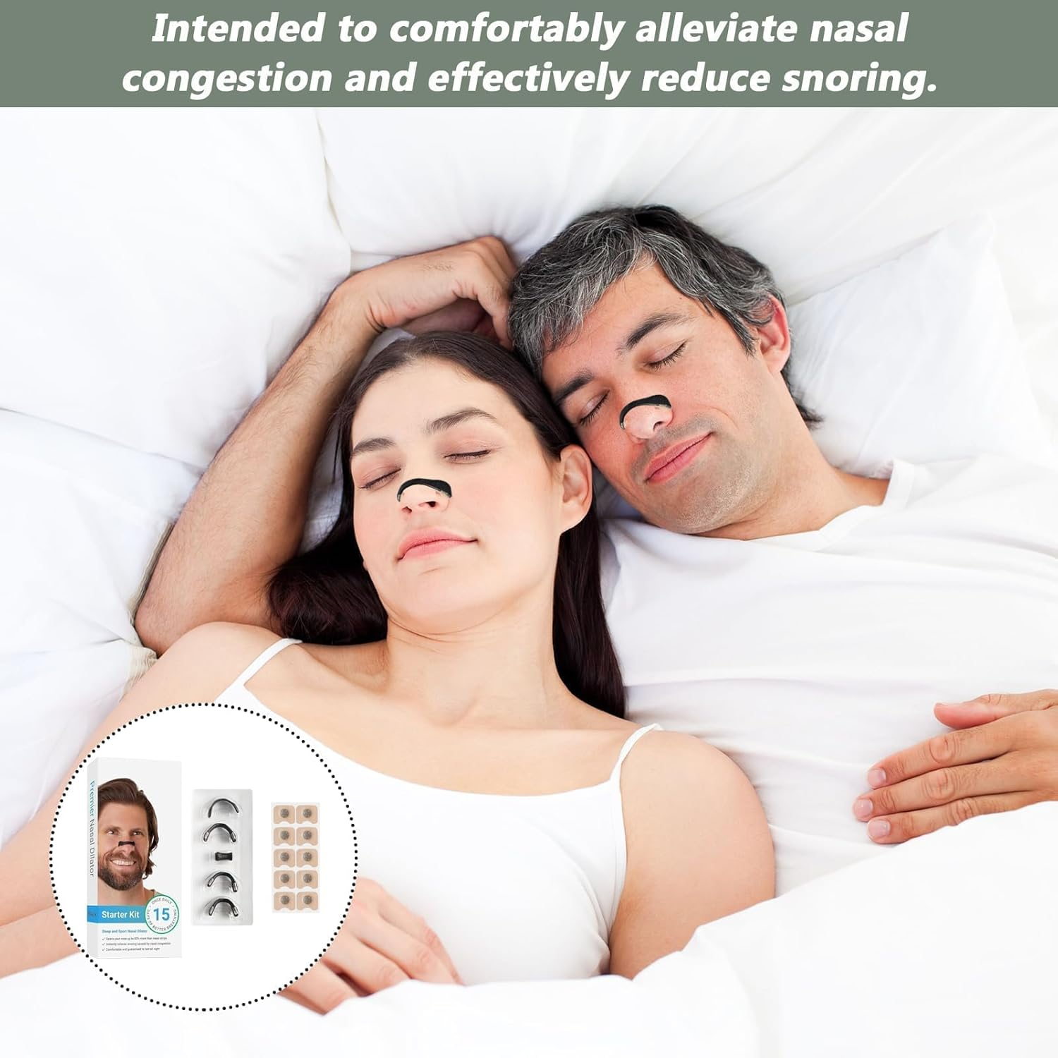 Nasal Strips, 15Pcs Nose Strips for Breathing, Nose Strip, Intake Breathing Nose, Anti-Snoring Sleep Nasal Strips, Breathe Right Nasal Strips, Antisnore Sleep Aid for Men & Women (Black)