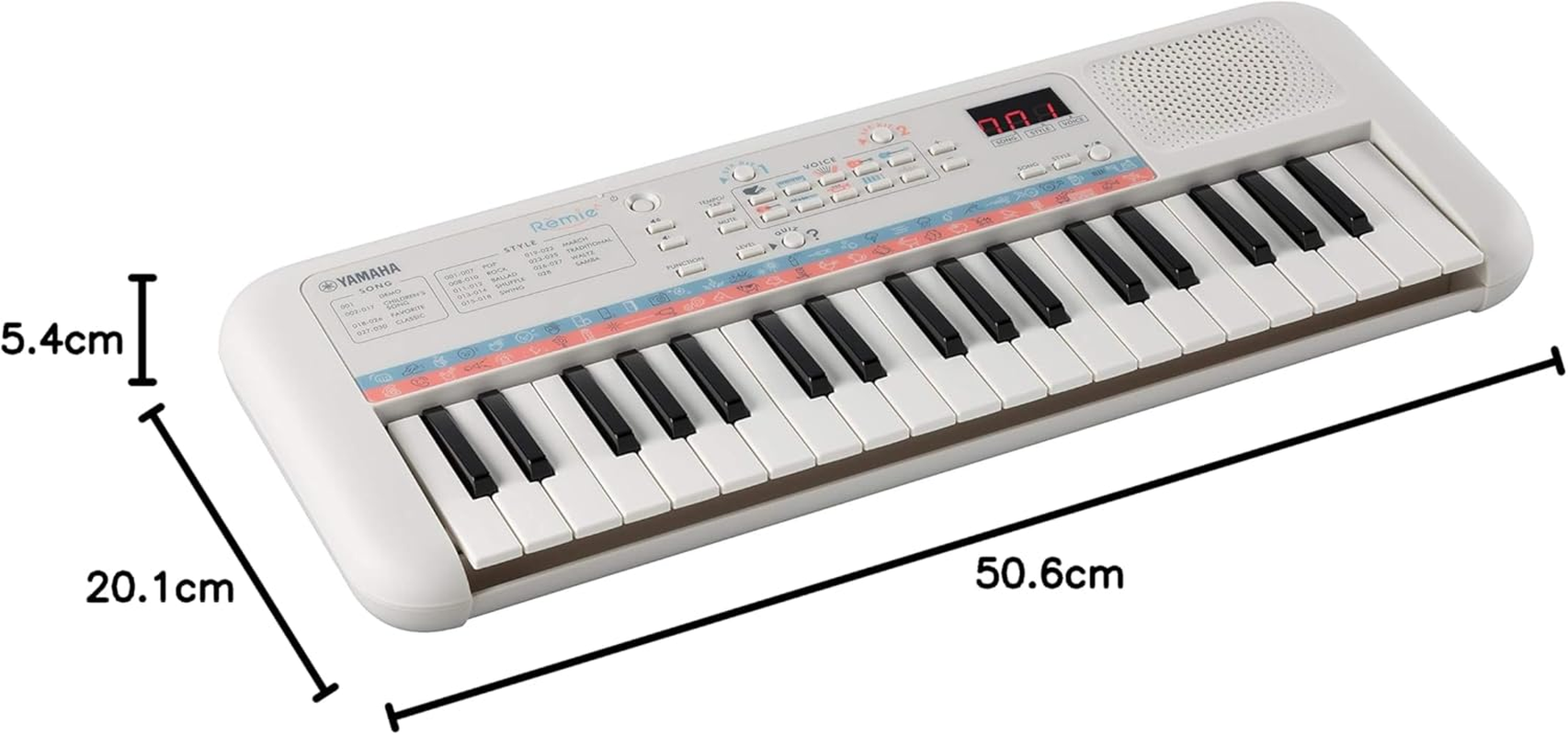 Yamaha Remie PSS-E30 - Portable and Lightweight Keyboard for Young Children, 47 Built-In Voices, 74 Sound Effects and a Quiz Mode, Fun Learning Instrument, in White - Black image number 2