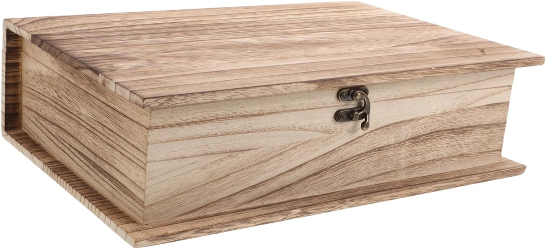 CLISPEED Handcrafted Wooden Memorial Box Large Book Storage Hinged Lid Jewelry Container image number 1