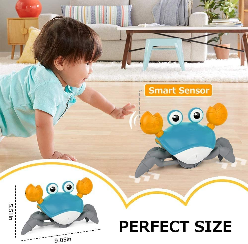 Crawling Crab Baby Toy| Infant Electronic Light up Crab Crawling Toys with Music and Lights for Kids | Baby Interactive Toys | Electronic Pet Toys for Boys and Girls Learning image number 1
