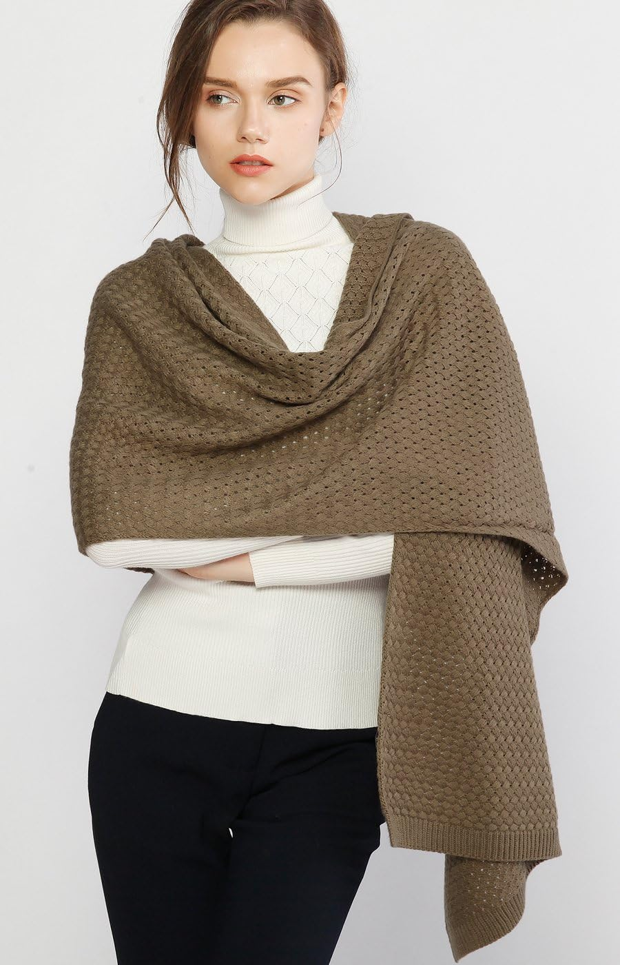 RIIQIICHY Womens Winter Scarfs Cold Weather Chunky Knit Scarf Warm Thick Scarf Long Large Oversized Scarves image number 5