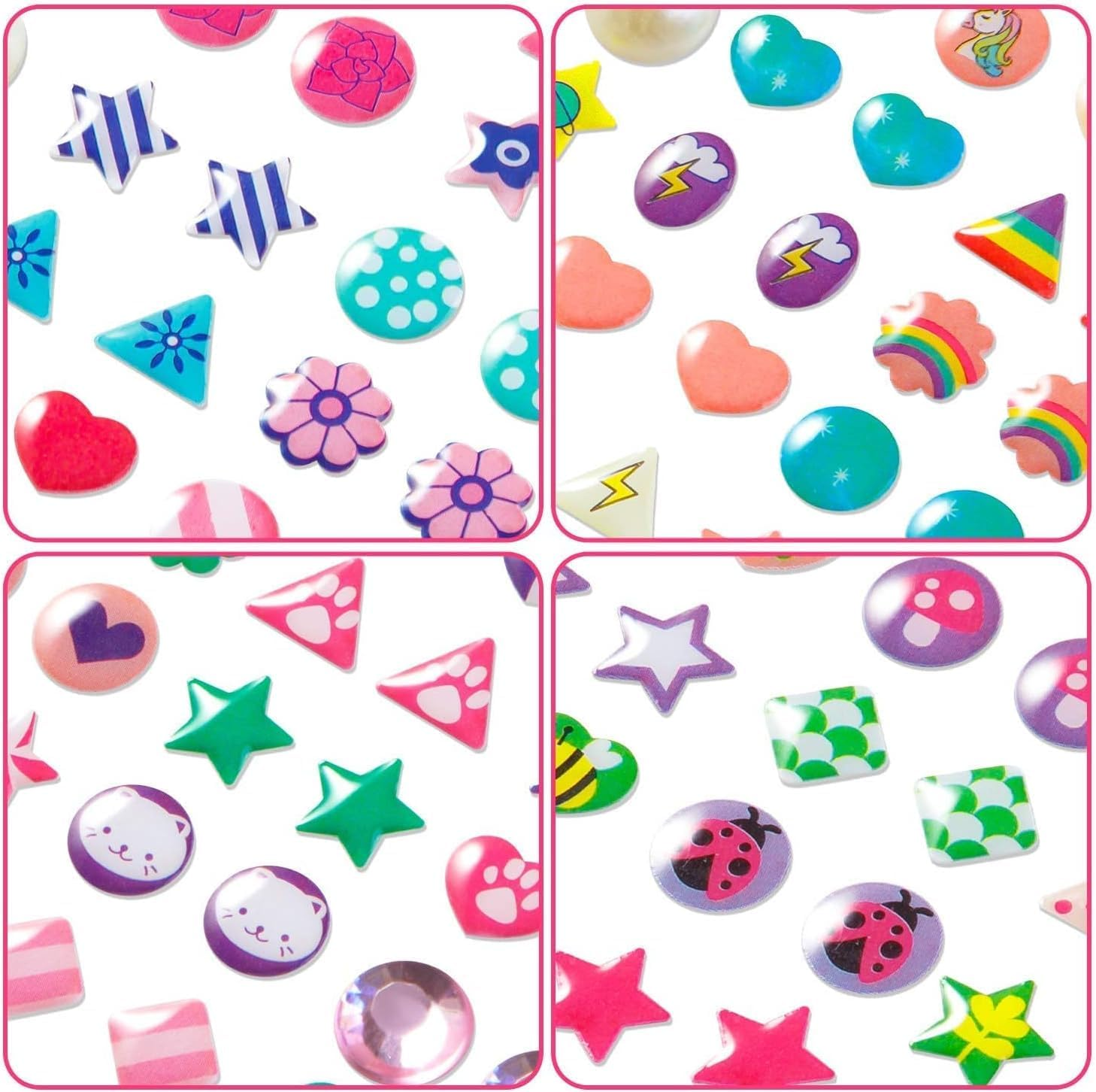 240PCS Sticker Earrings for Girls, Self Adhesive Glitter Craft Crystal Stickers， 3D Gems Girls Sticker Earrings