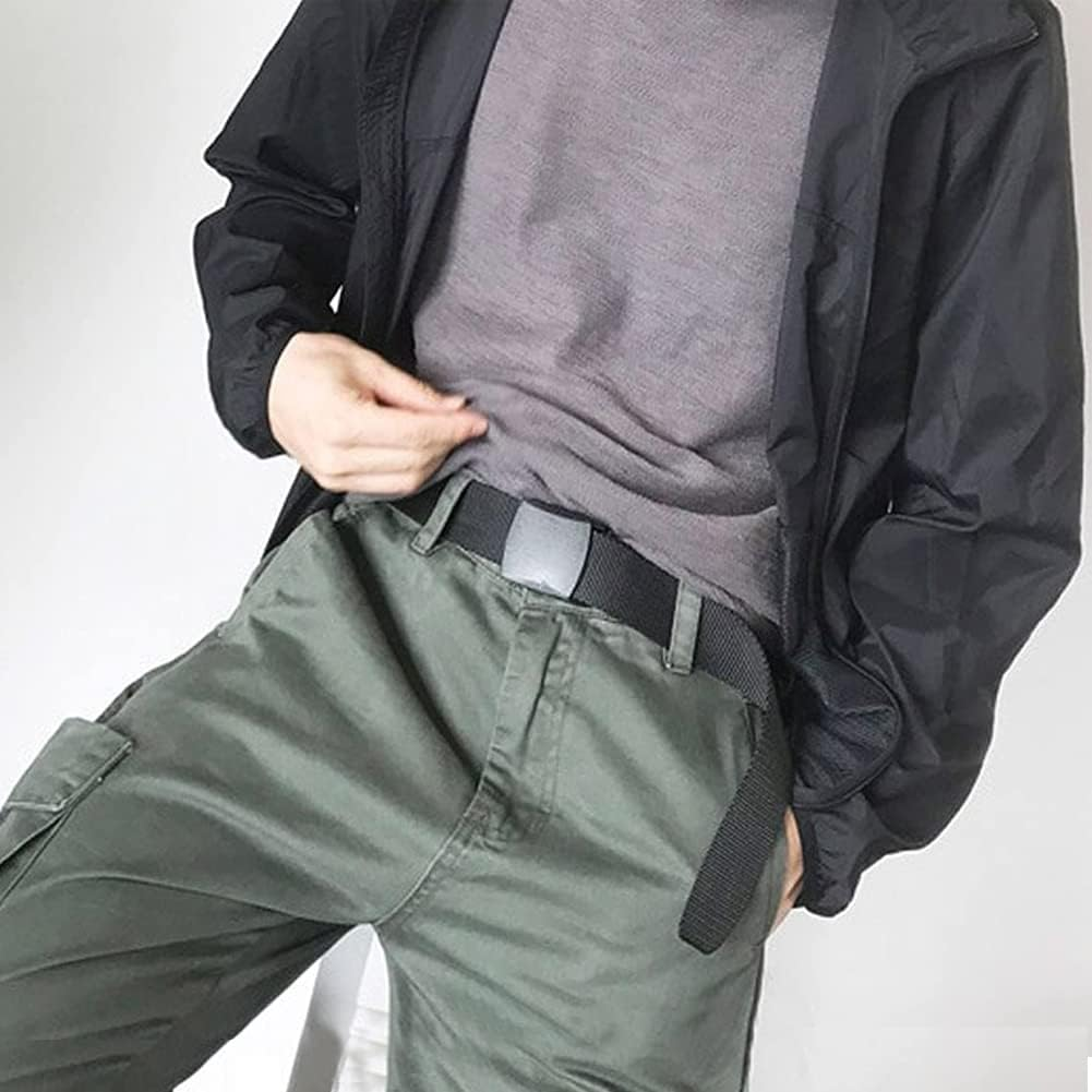 Wyuze Men'S Military Tactical Web Belt, Casual Nylon Webbing with No Metal Buckle image number 6