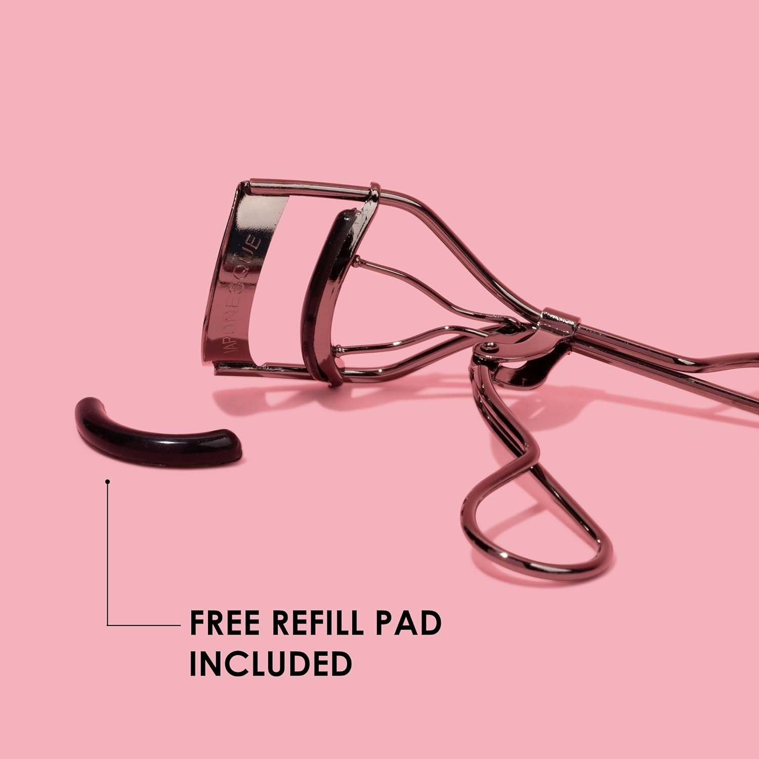 JAPONESQUE Extreme Lash Curler - Scissor Comfort Handle, Deep Curl, Keeps Lashes Curled for 8 Hours, High Arch Design, for Natural or False Lashes, Includes 1 Refill Pad (Gunmetal) image number 5